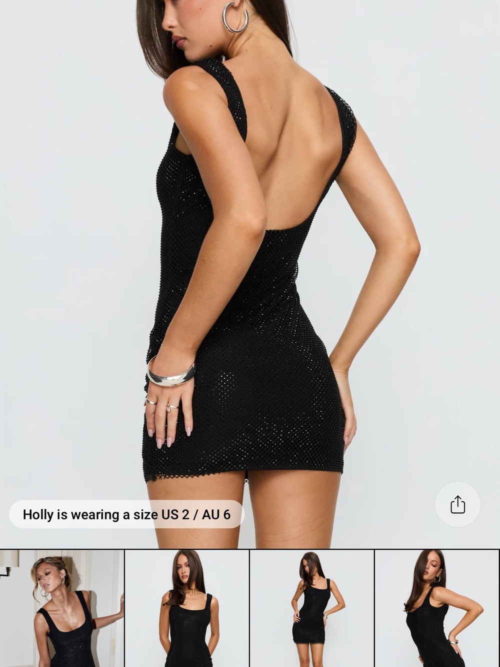 Black Scoop-Back Mini Dress
